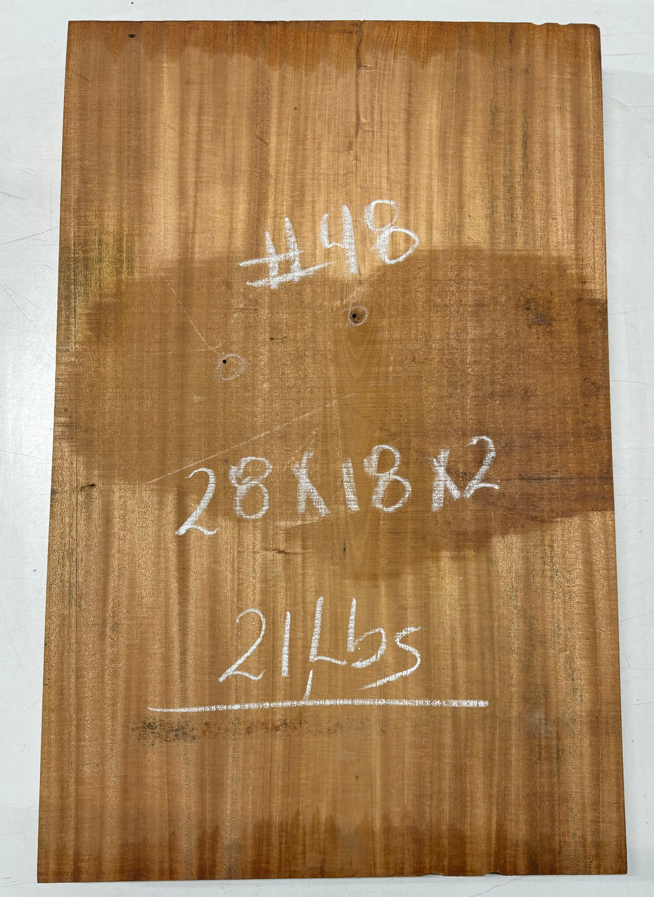 Premium Mahogany Guitar Body Blank - 28" x 18" x 2" (Single Piece) #48