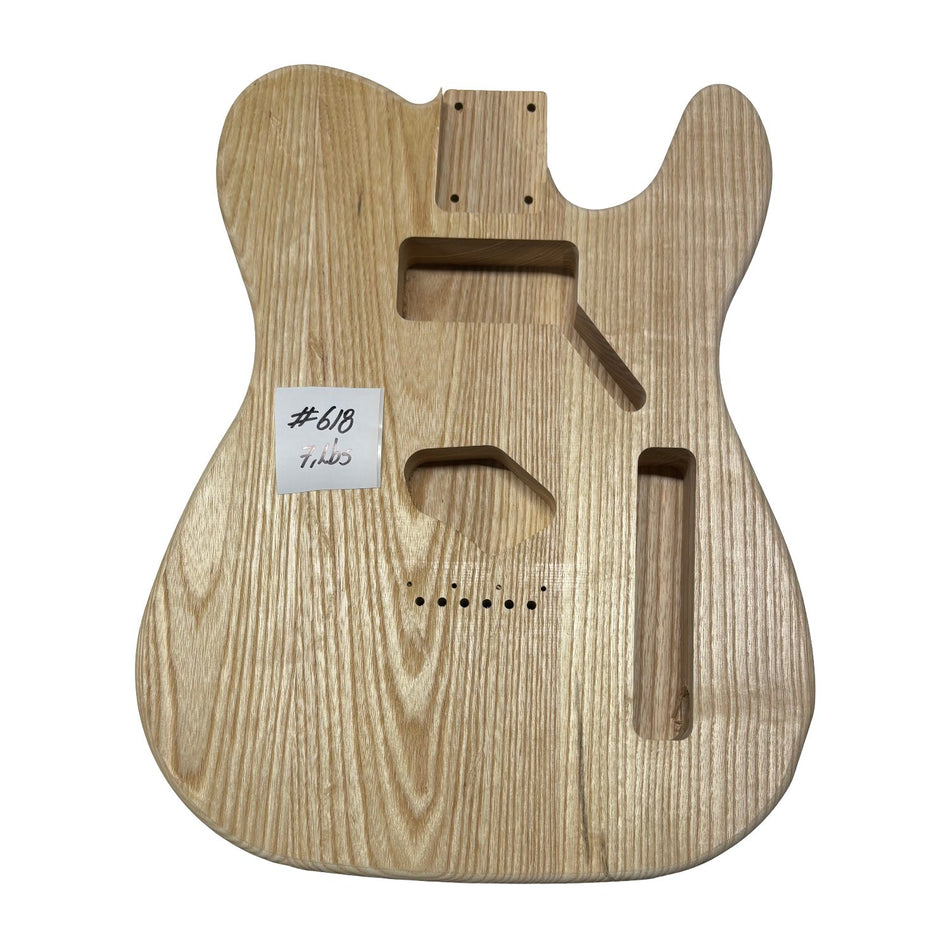 TL-Style White Ash Unfinished Fender Guitar Body #618 - Exotic Wood Zone