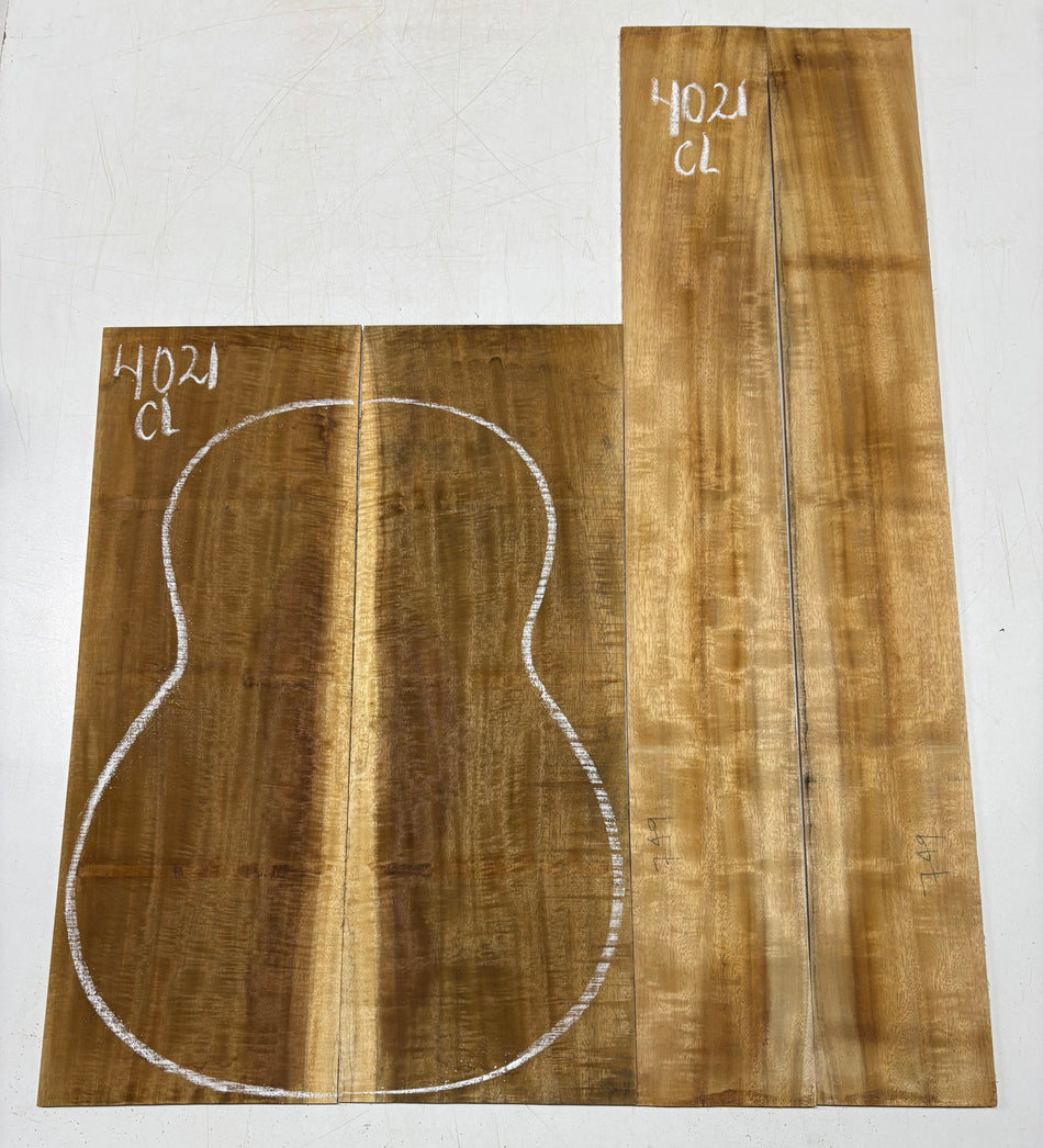 Golden Flame Acacia Classical Guitar Back & Side Set #4021