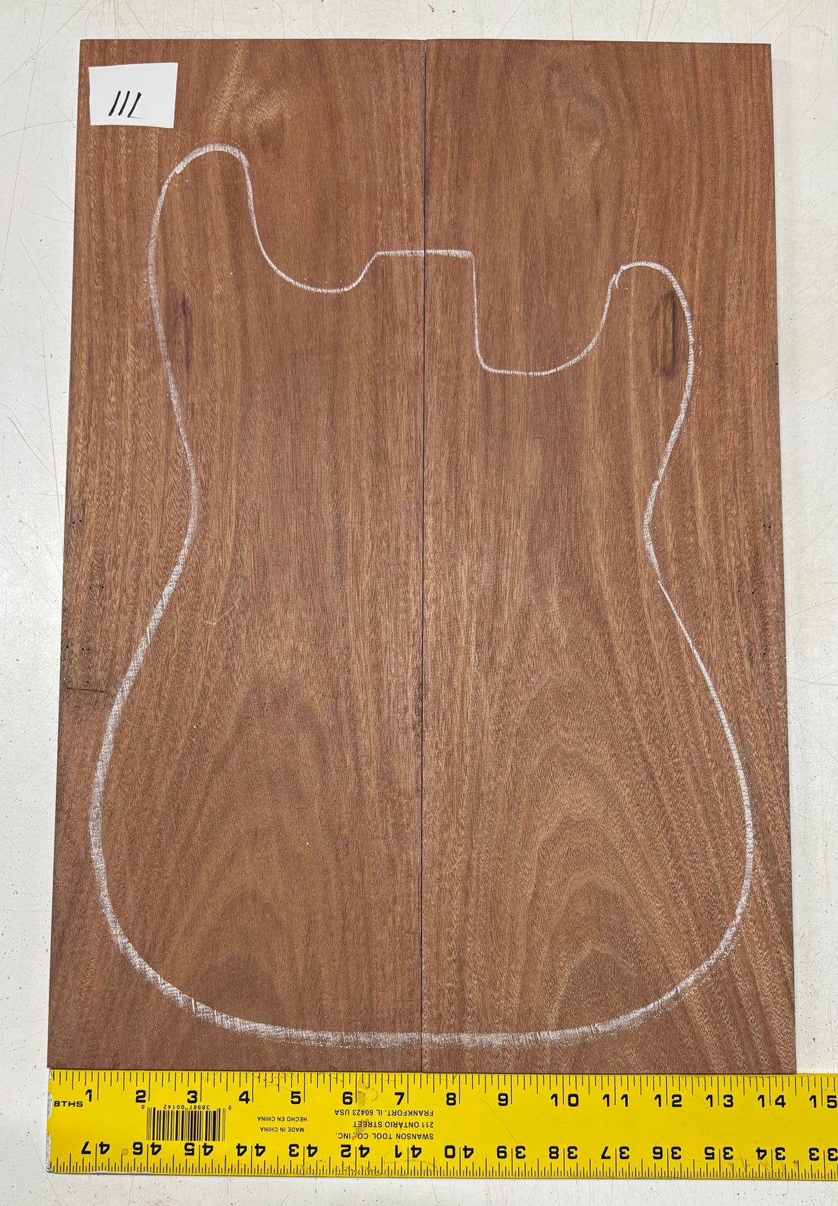 Black Limba Guitar Drop Top - 21" x 7-1/4" x 3/8" #501 Exotic Wood Zone 