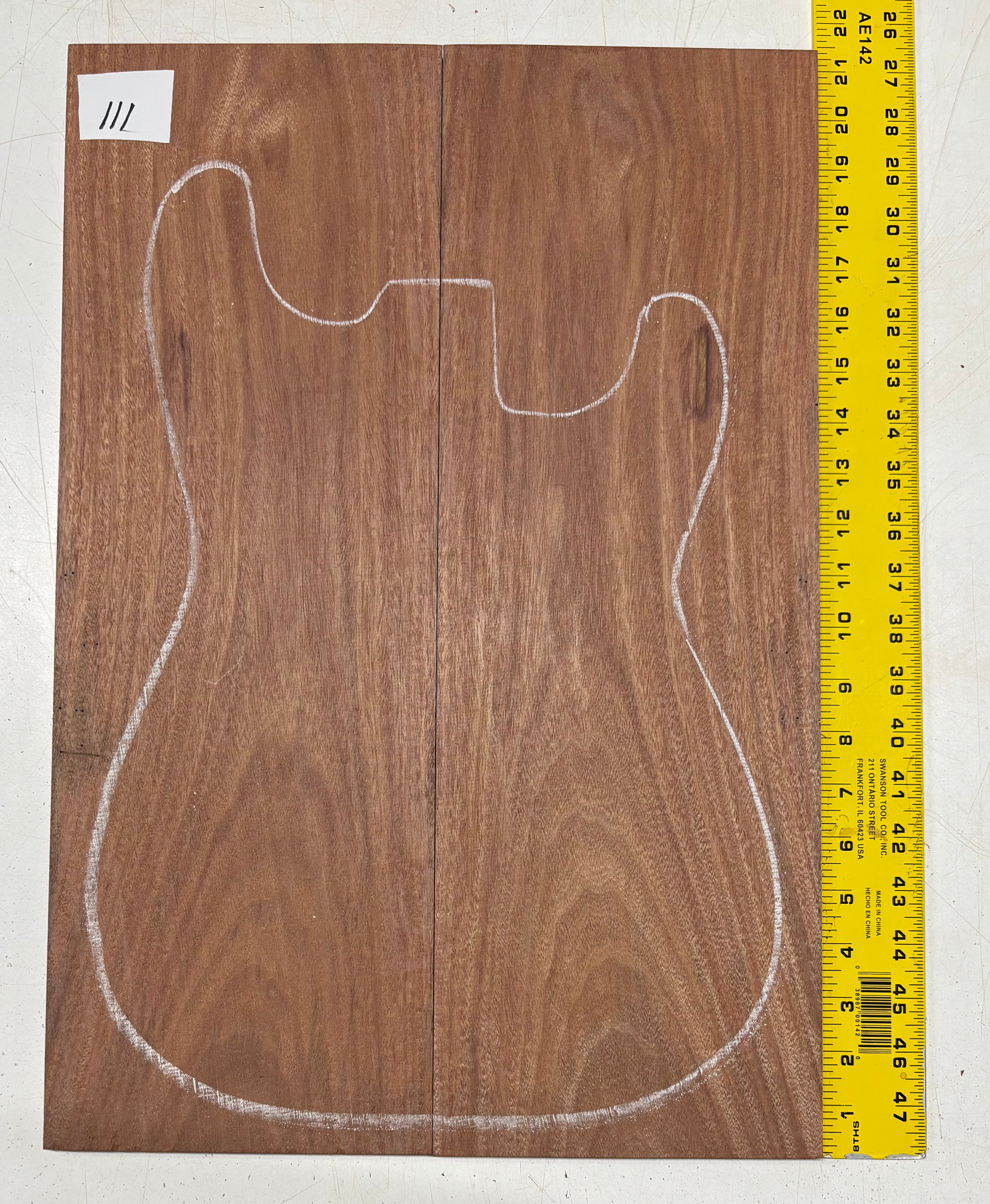 Black Limba Guitar Drop Top - 21" x 7-1/4" x 3/8" #501 Exotic Wood Zone 