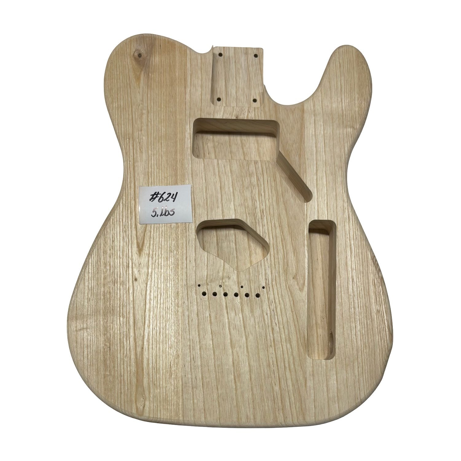 TL-Style White Ash Unfinished Fender Guitar Body #624 - Exotic Wood Zone