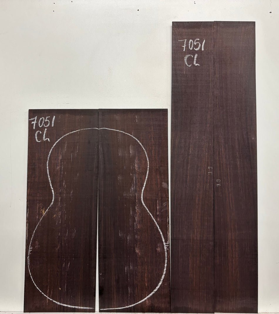Dark Grain East Indian Rosewood Classical Guitar Back & Side Set #7051