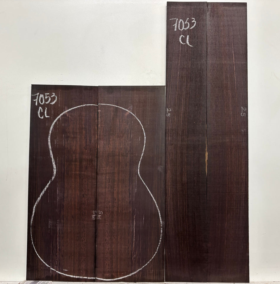 Dark Grain East Indian Rosewood Classical Guitar Back & Side Set #7053