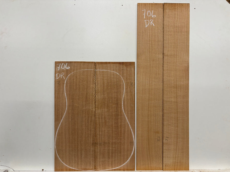 Lacewood Dreadnought Guitar Back & Side Set #706