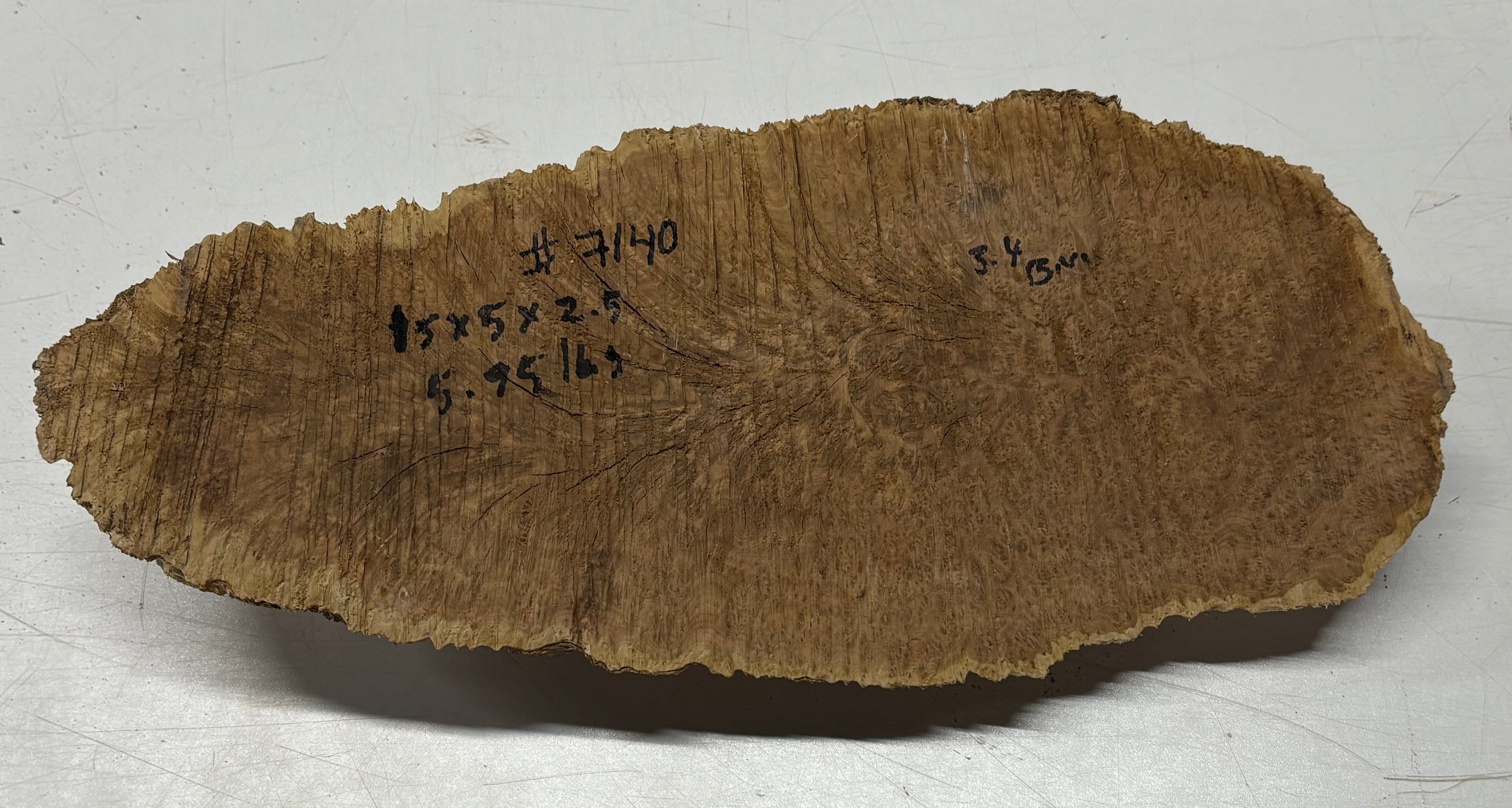 Brown Mallee Burl Blank 15" x 5" x 2.5" 5.95 Lbs #7140 - Exotic Wood Zone
