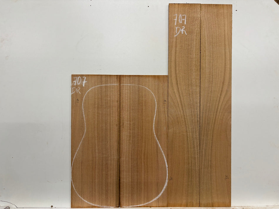 Lacewood Dreadnought Guitar Back & Side Set #707