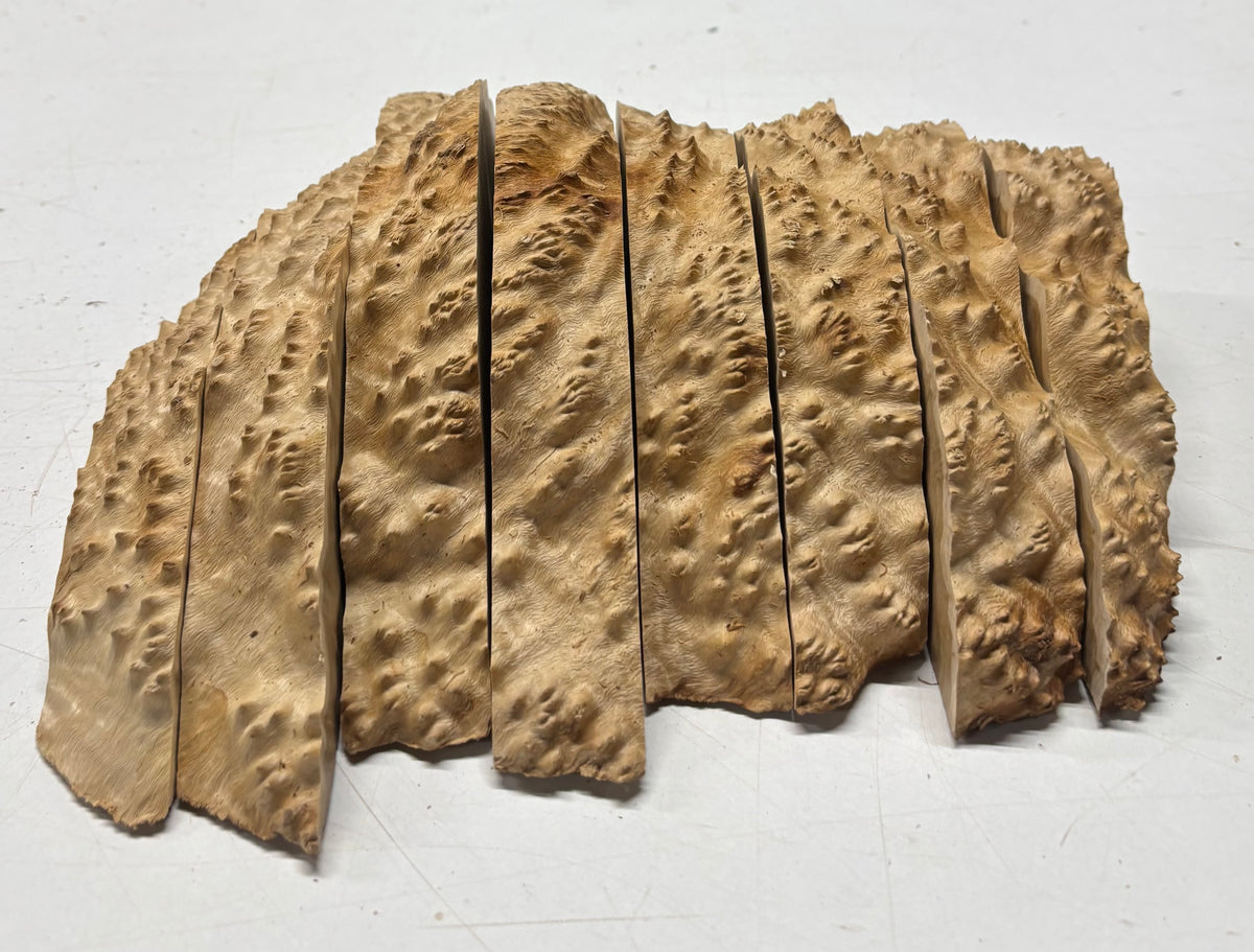 Box of Australian Brown Mallee Burl Cutoffs - Bookmatched Pieces - Exotic Wood Zone
