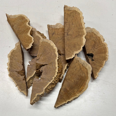 Box of Australian Brown Mallee Burl Cutoffs - Bookmatched Pieces - Exotic Wood Zone