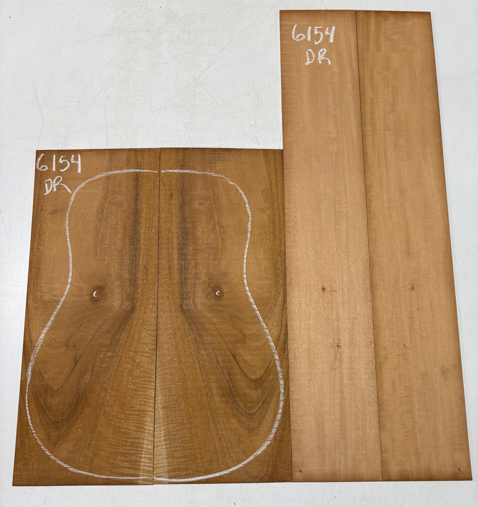 Flame Mahogany Dreadnought Back And Side Set #6154