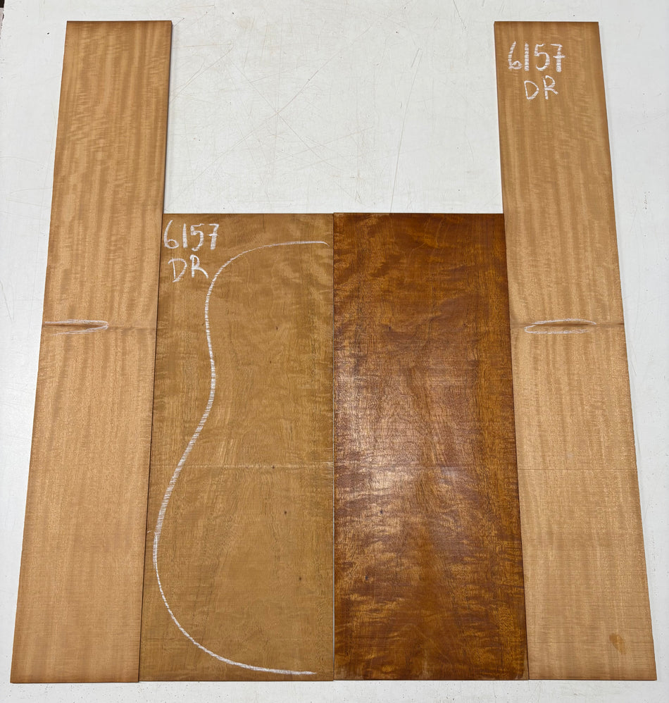 Flame Mahogany Dreadnought Back And Side Set #6157