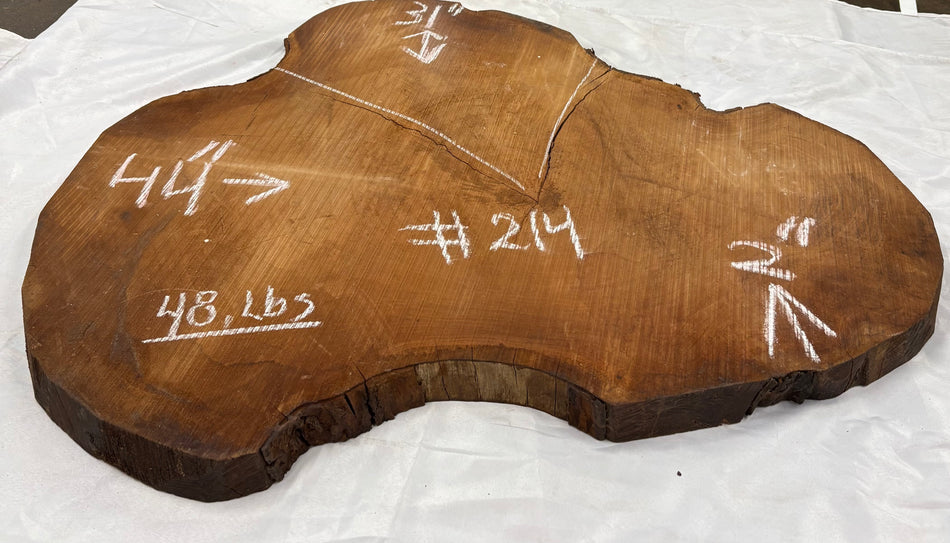 Mahogany Live Edge Slab/Cookies - 44" x 31" x 2" #214