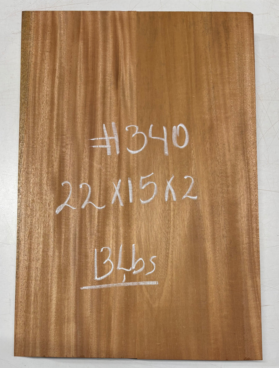 Premium Mahogany Guitar Body Blank - 22" x 15" x 2" (2 Piece Glued) #340