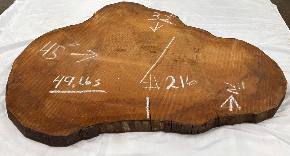Mahogany Live Edge Slab/Cookies - 45" x 32" x 2" #216