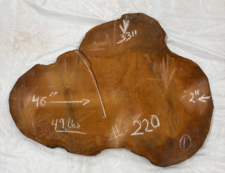 Mahogany Live Edge Slab/Cookies - 46" x 33" x 2" #220