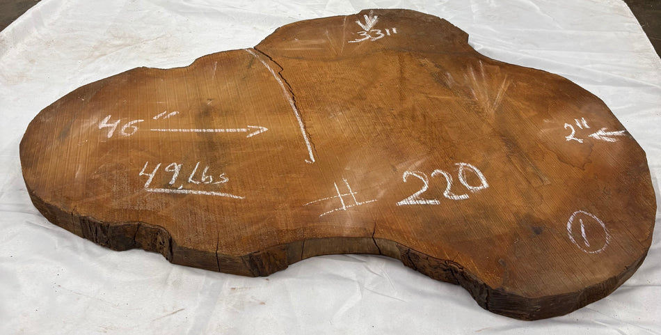 Mahogany Live Edge Slab/Cookies - 46" x 33" x 2" #220