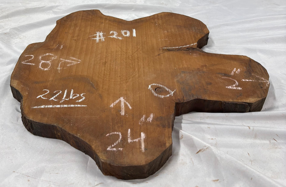 Mahogany Live Edge Slab/Cookies - 28" x 24" x 2" #201