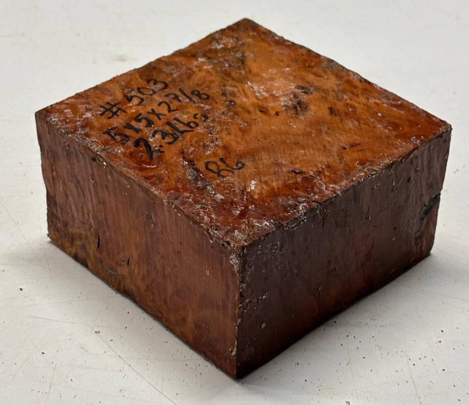 Red Gum Burl Bowl Blank 5" x 5" x 2-7/8" #503