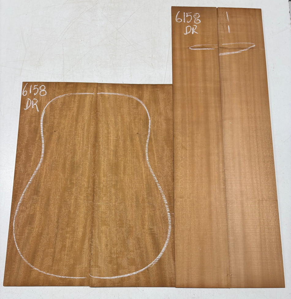 Flame Mahogany Dreadnought Back And Side Set #6158