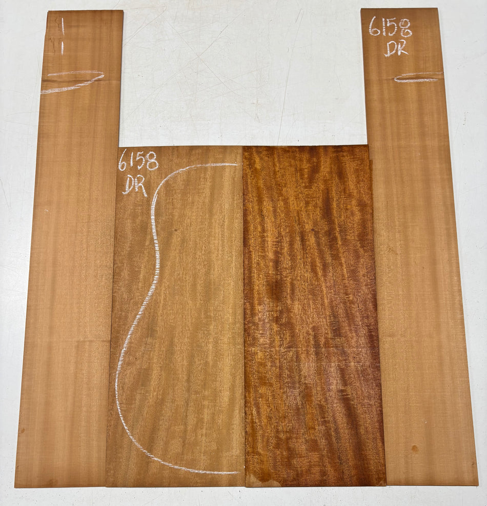 Flame Mahogany Dreadnought Back And Side Set #6158