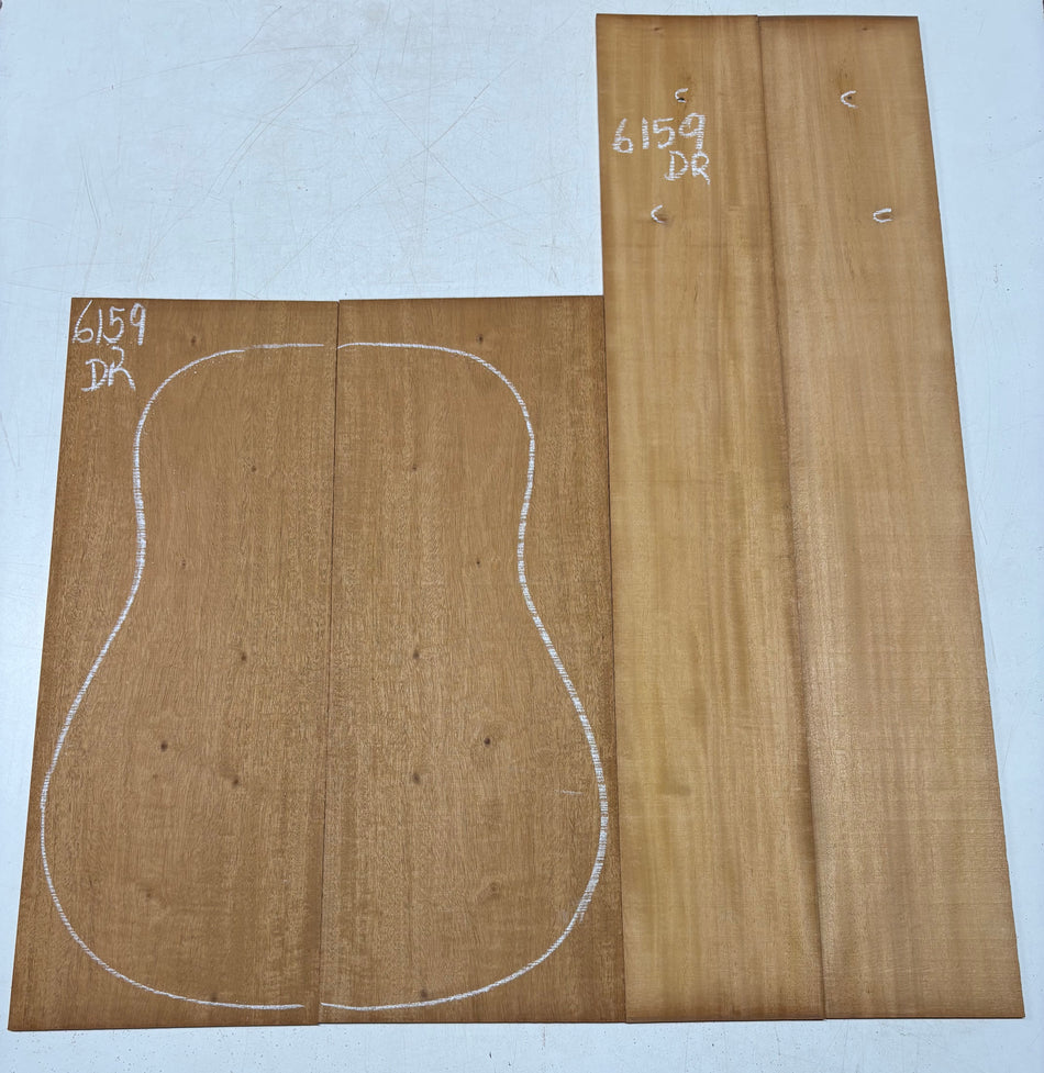 Flame Mahogany Dreadnought Back And Side Set #6159