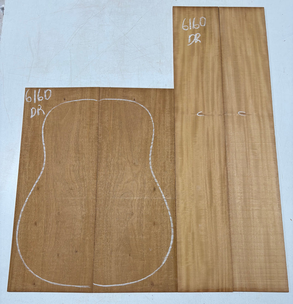 Flame Mahogany Dreadnought Back And Side Set #6160