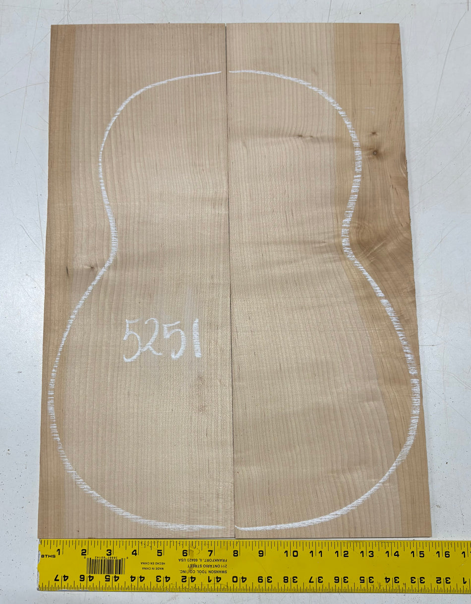 Hard Maple Guitar Back Classical (Unmatched)  22"x7-3/4"x1/8" #5251