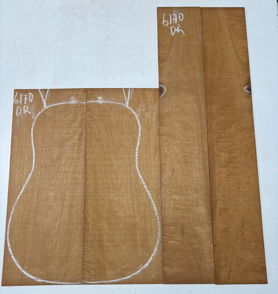 Flame Mahogany Dreadnought Back And Side Set #6170