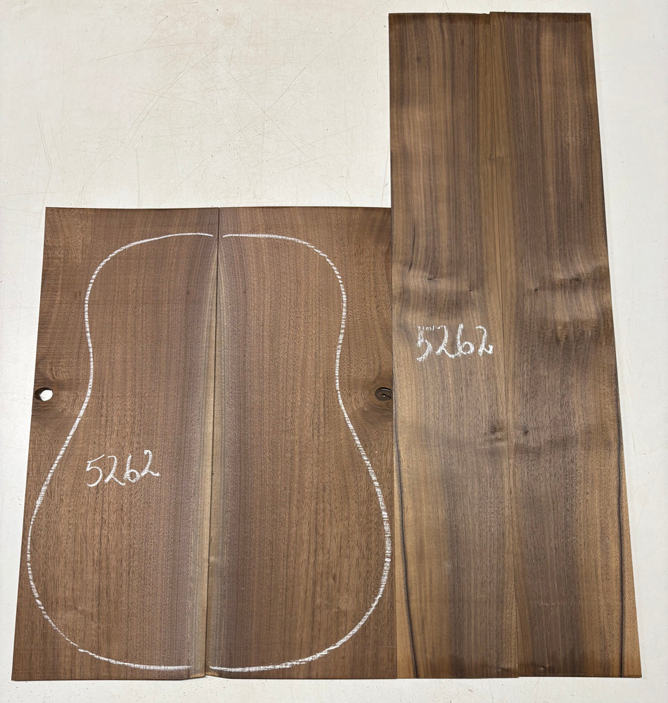 Black Walnut Dreadnought Guitar Back And Side Set #5262