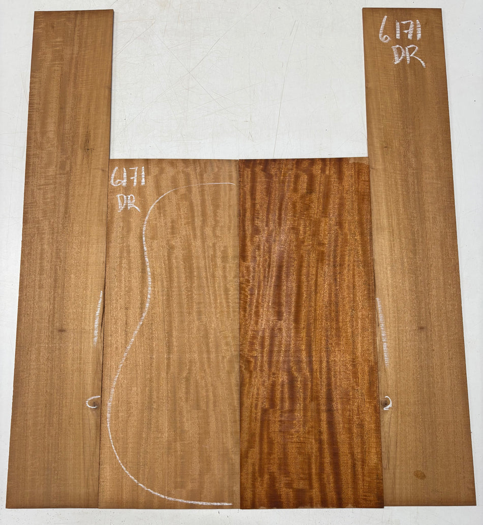 Flame Mahogany Dreadnought Back And Side Set #6171