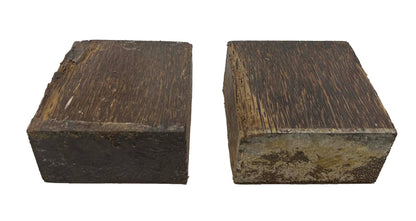 Pack of 2, Black Palm Hardwood Bowl Turning Wood Blanks 4&quot;x4&quot;x2&quot; 