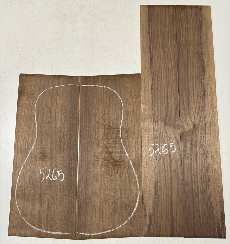 Black Walnut Dreadnought Guitar Back And Side Set #5265