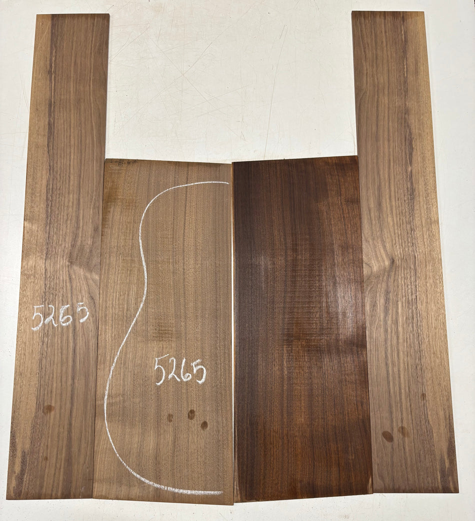 Black Walnut Dreadnought Guitar Back And Side Set #5265