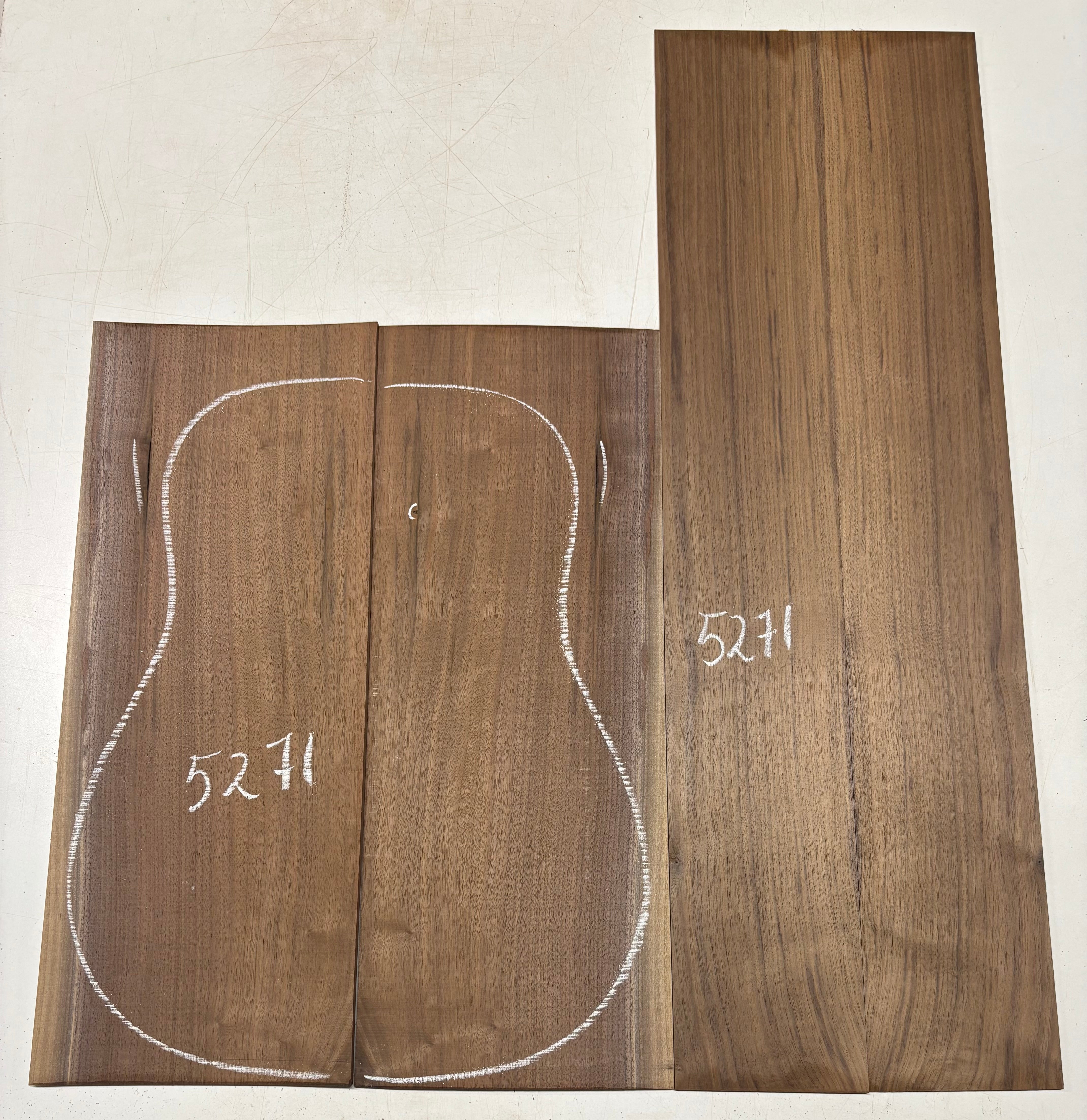 Black Walnut Dreadnought Guitar Back And Side Set #5271 – Exotic