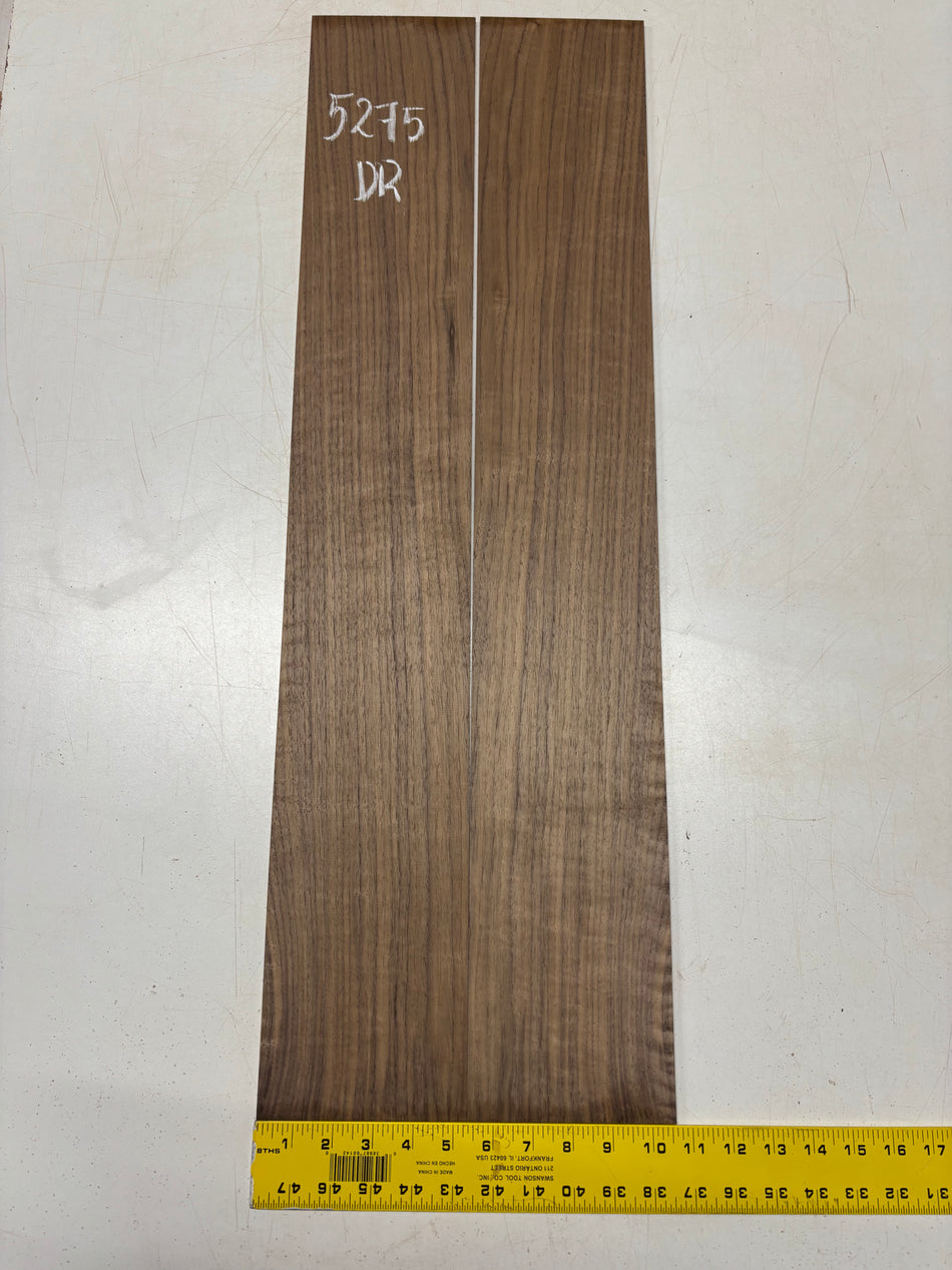 Flame Black Walnut Dreadnought Guitar Side Set  33"x5-1/4"x3/16" #5275