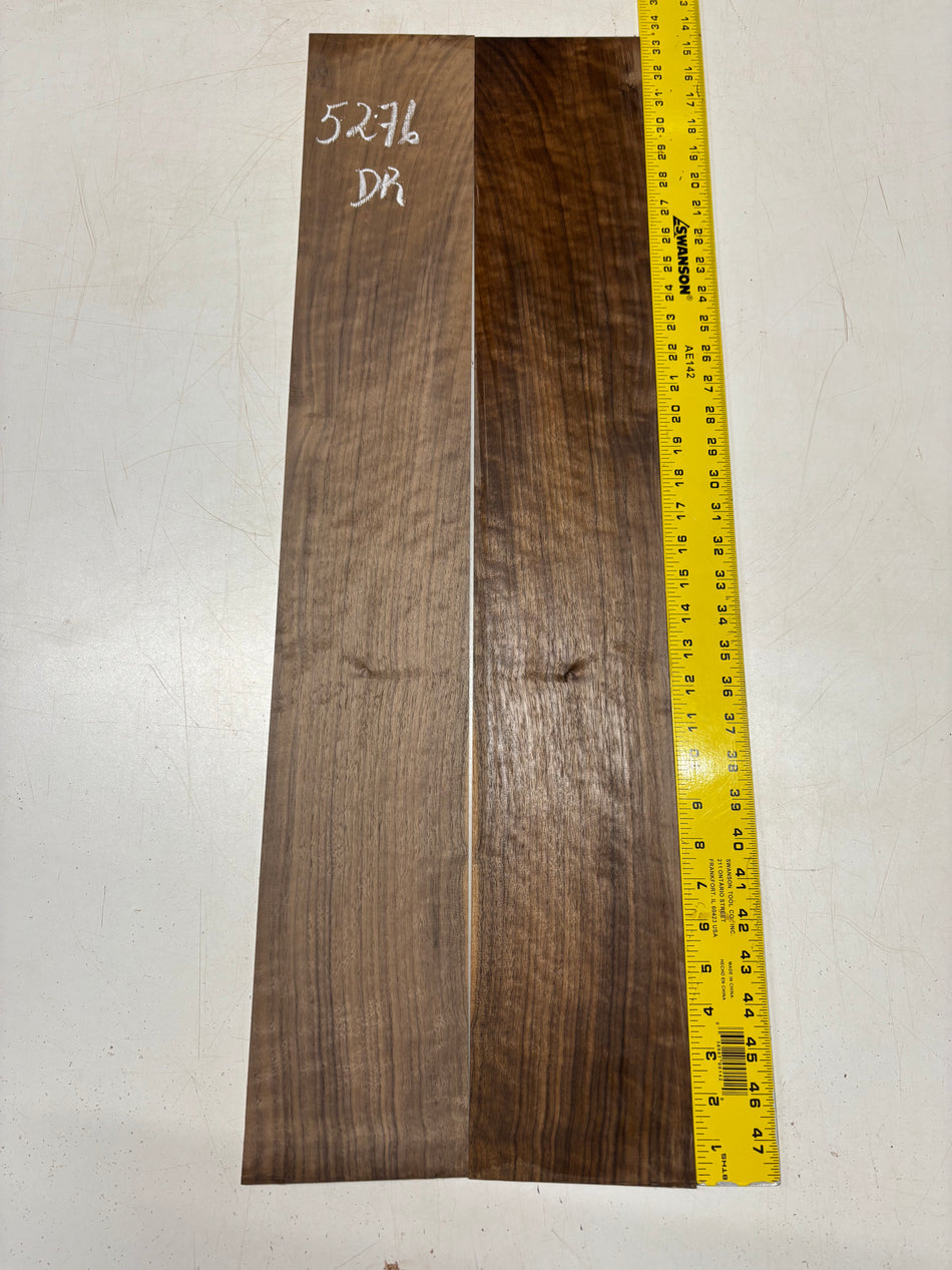 Flame Black Walnut Dreadnought Guitar Side Set  33"x5-1/4"x3/16" #5276
