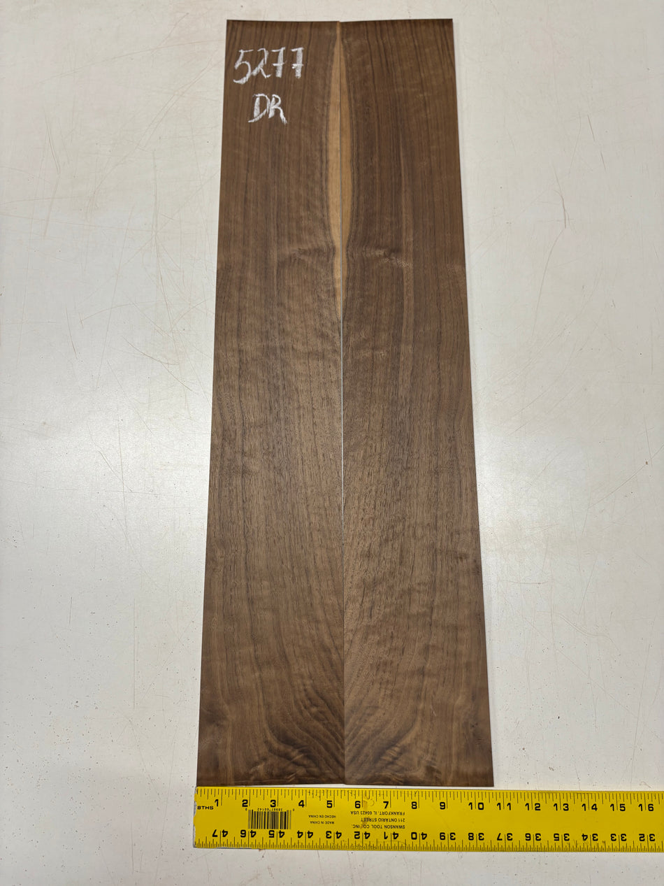 Flame Black Walnut Dreadnought Guitar Side Set  33"x5-1/4"x3/16" #5277