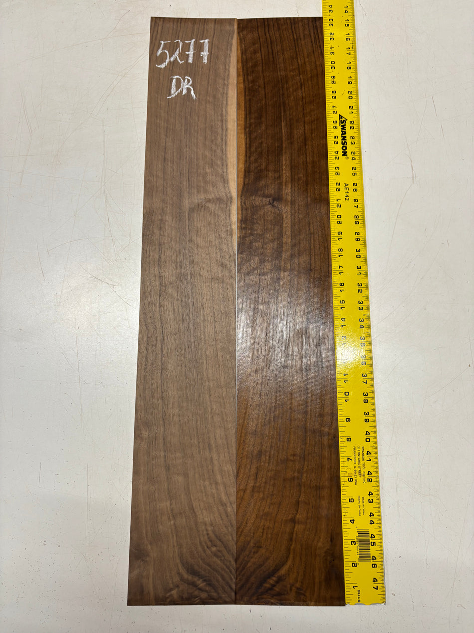 Flame Black Walnut Dreadnought Guitar Side Set  33"x5-1/4"x3/16" #5277