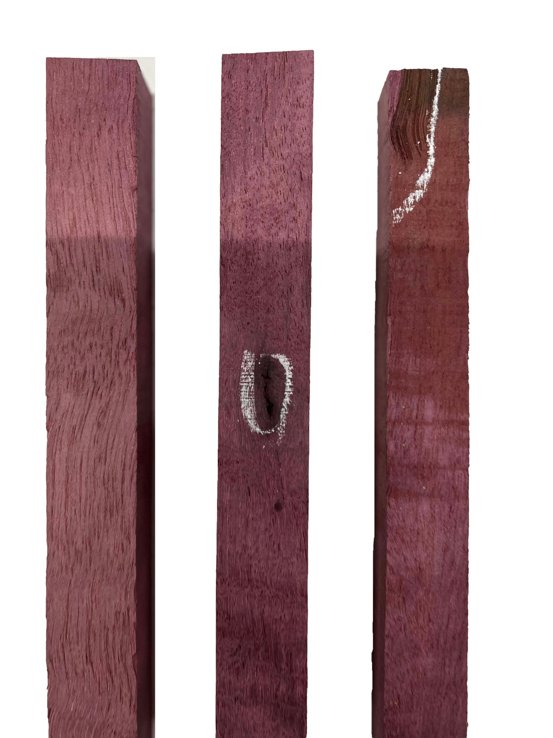 Pack of 3, Purpleheart Turning Wood Blank 12&quot; x 1&quot; x 1&quot; 
