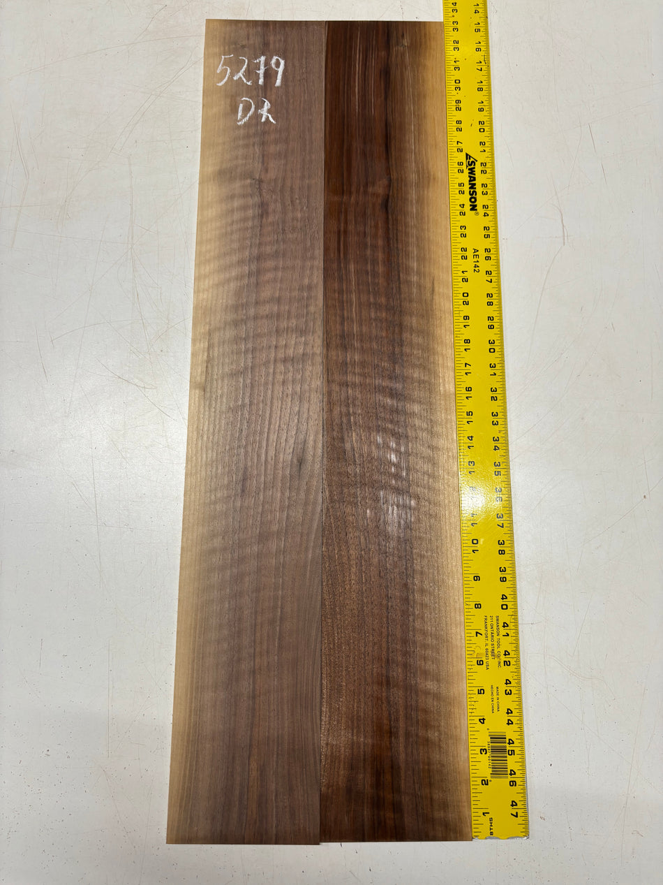 Flame Black Walnut Dreadnought Guitar Side Set  33"x5-1/4"x3/16" #5279