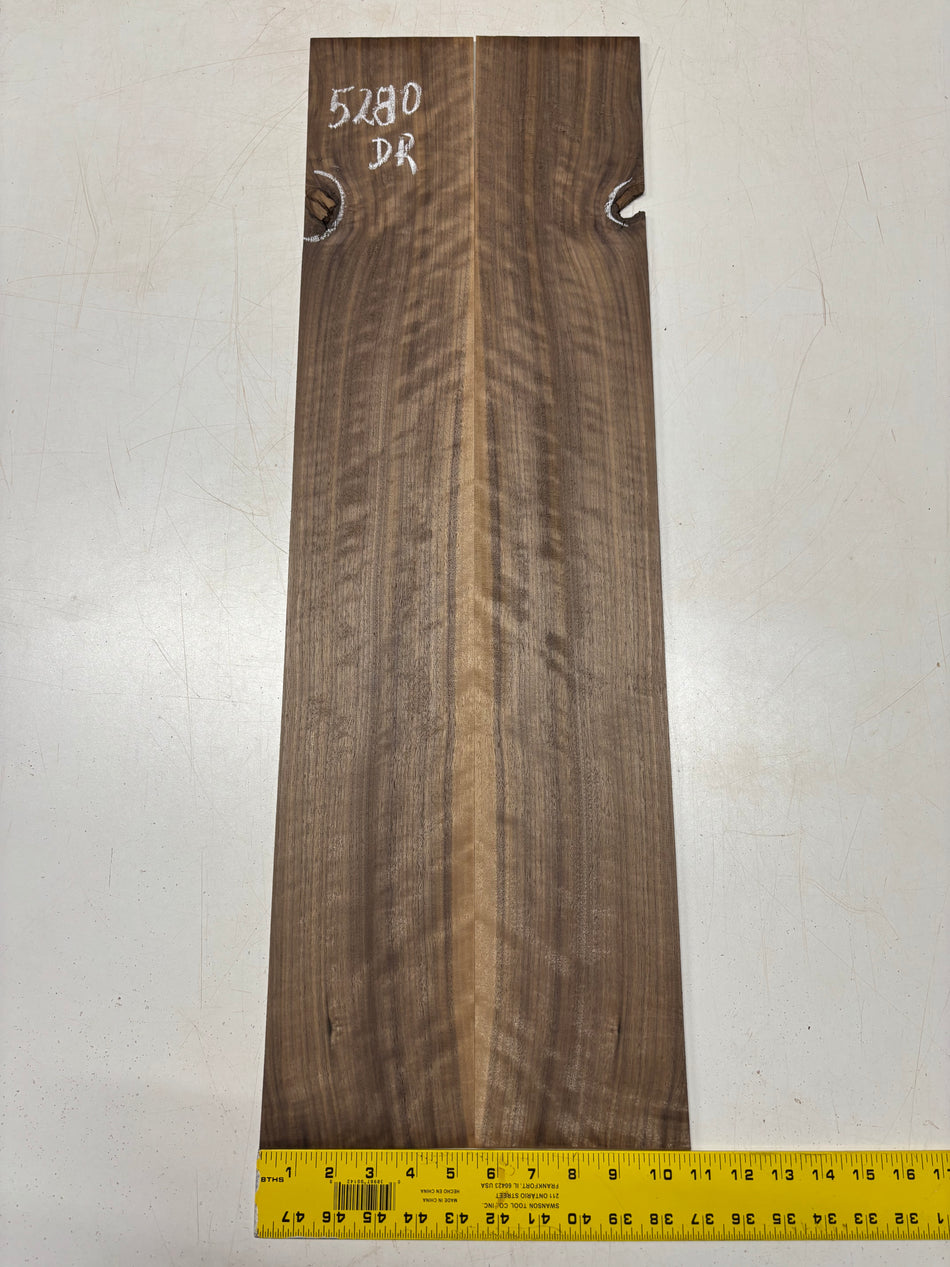 Flame Black Walnut Dreadnought Guitar Side Set  33"x5-1/4"x3/16" #5280