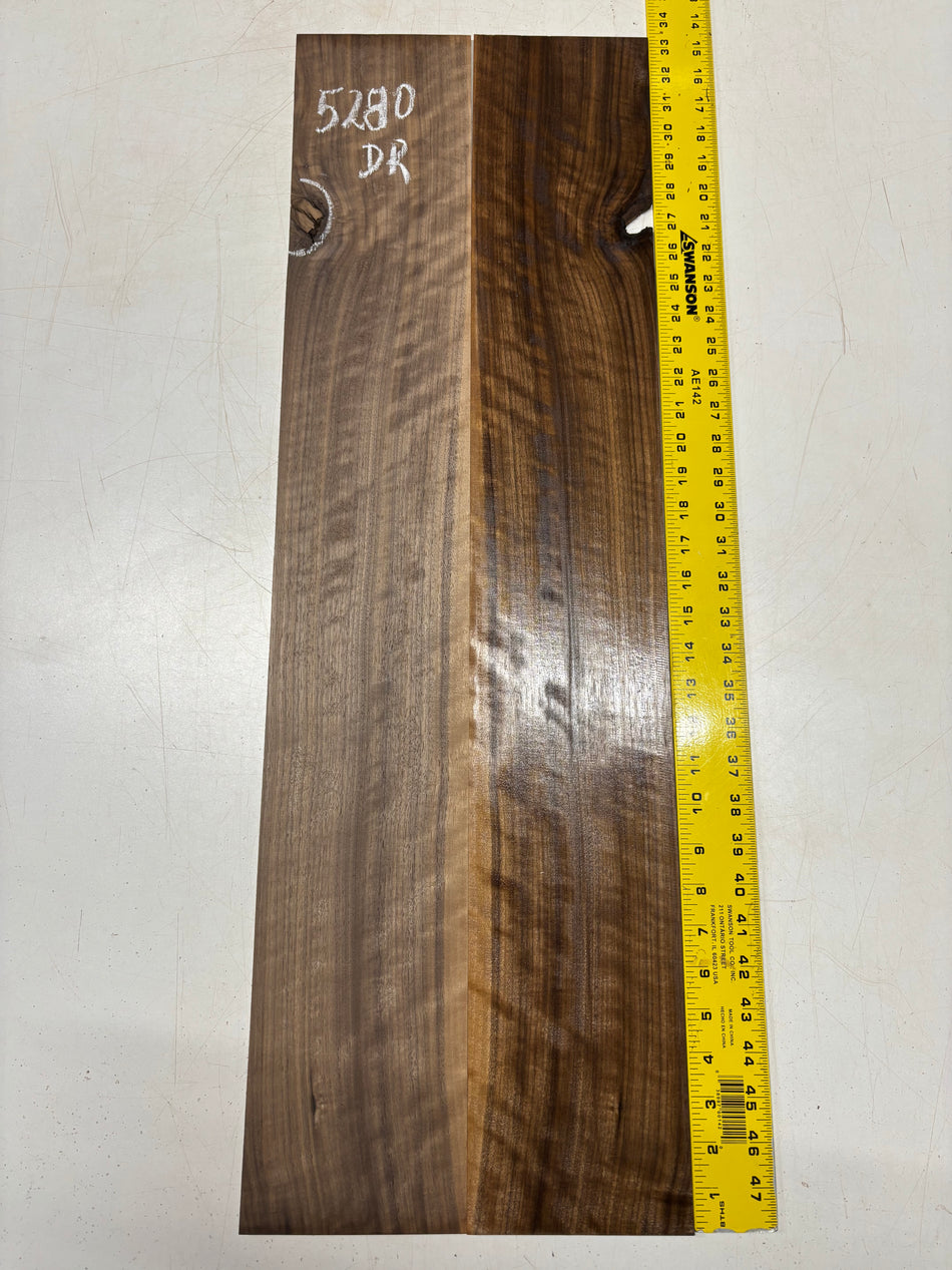 Flame Black Walnut Dreadnought Guitar Side Set  33"x5-1/4"x3/16" #5280