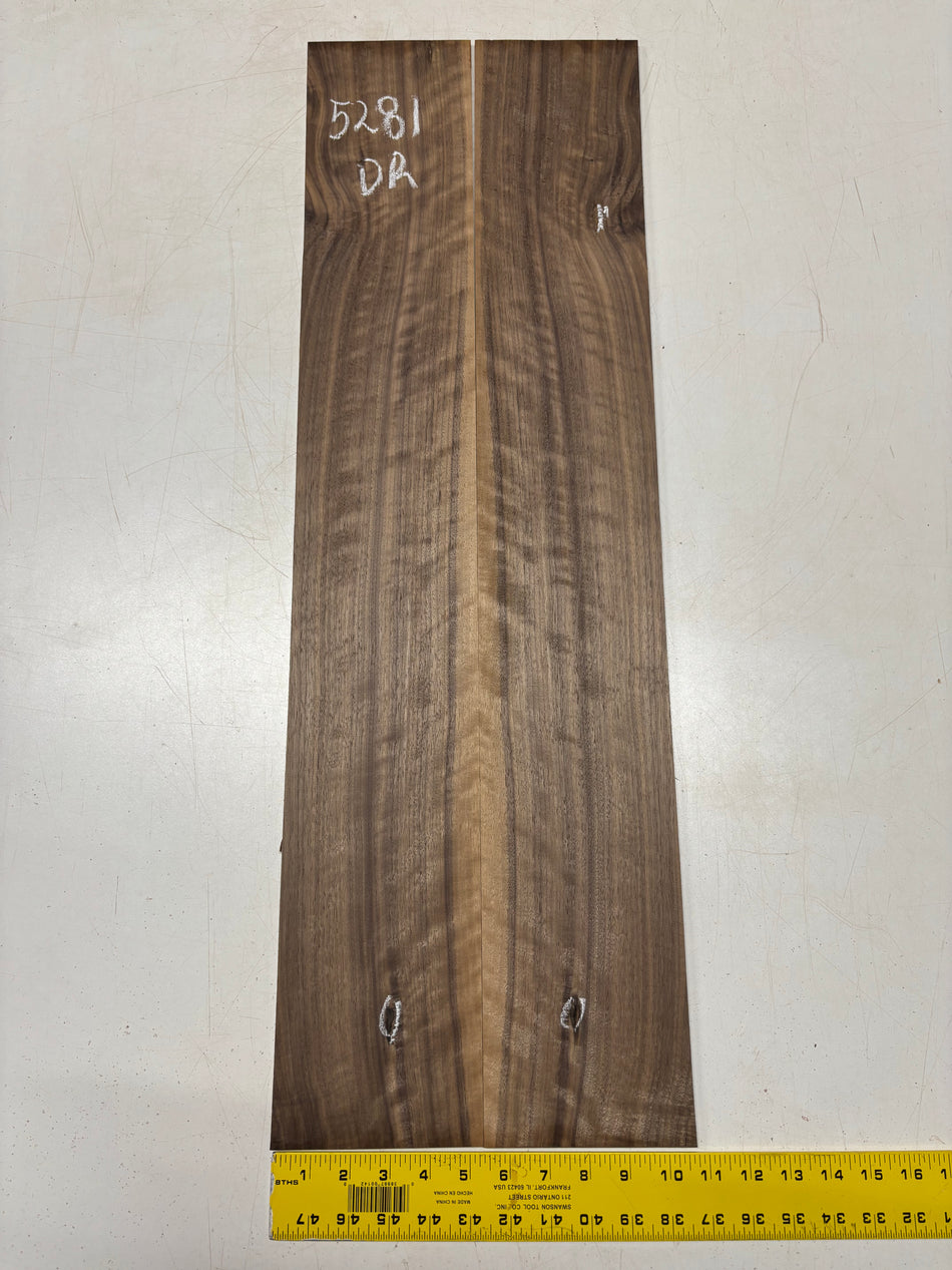 Flame Black Walnut Dreadnought Guitar Side Set  33"x5-1/4"x3/16" #5281