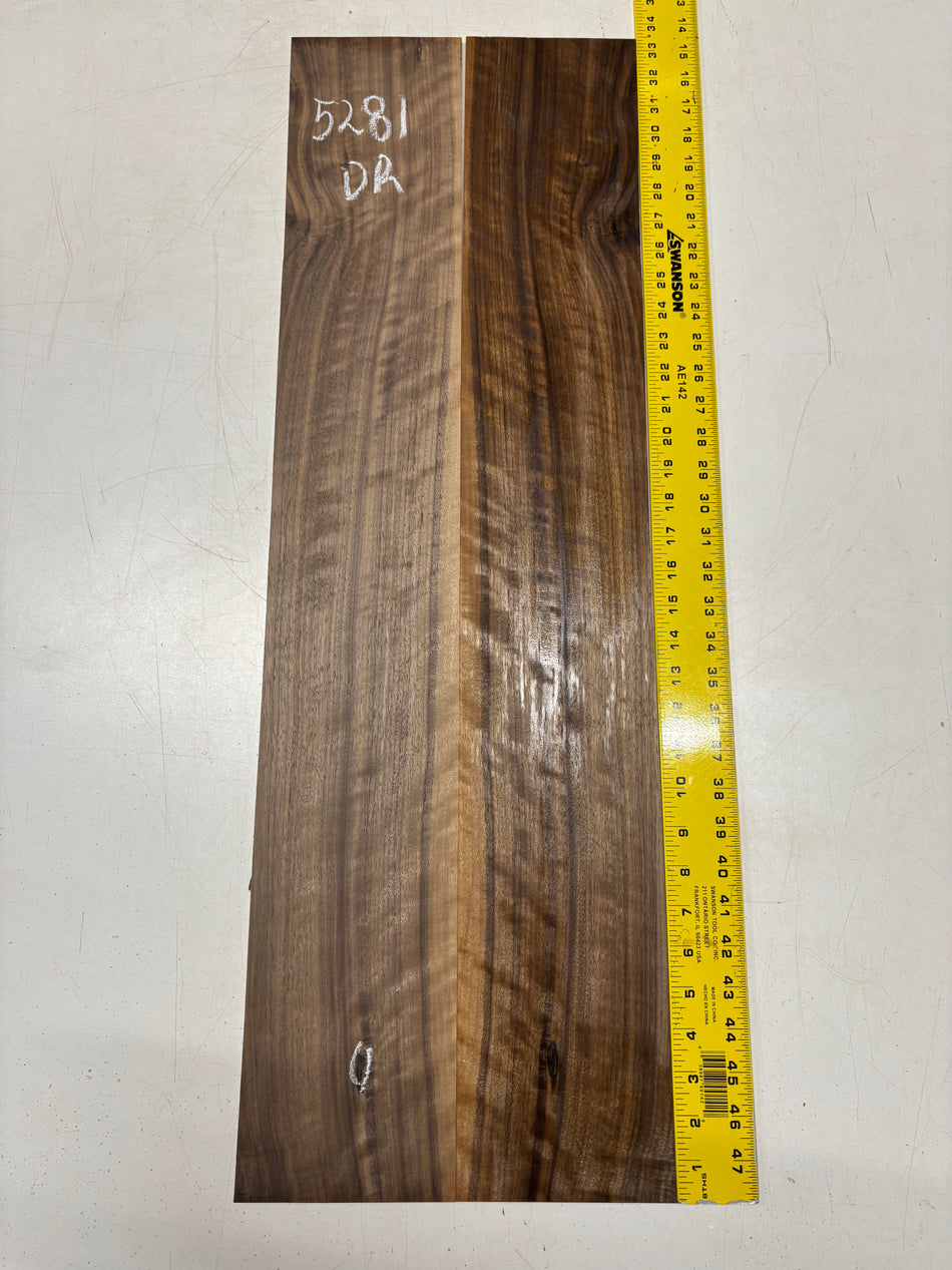 Flame Black Walnut Dreadnought Guitar Side Set  33"x5-1/4"x3/16" #5281