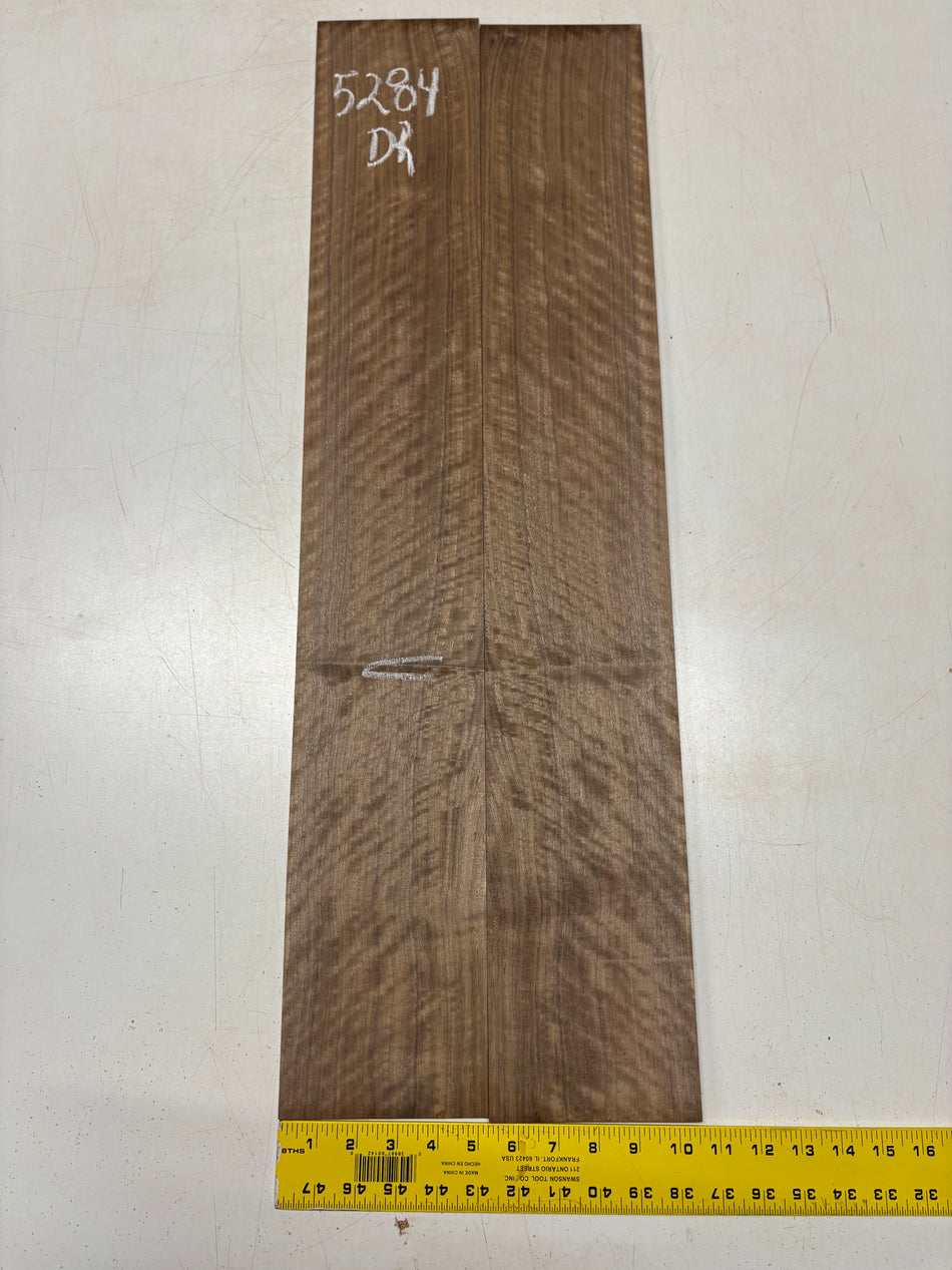 Flame Black Walnut Dreadnought Guitar Side Set  33"x5-1/4"x3/16" #5284