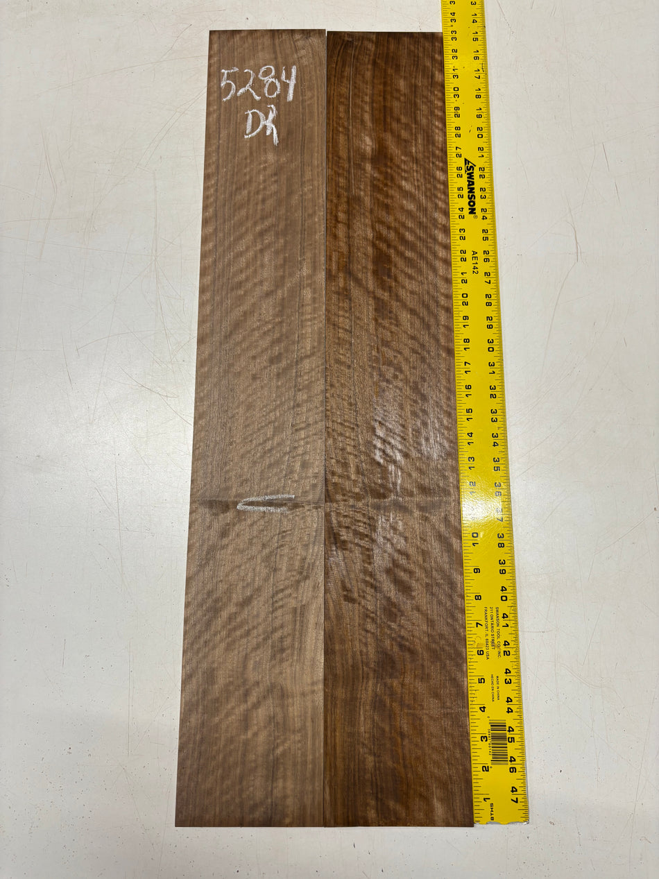 Flame Black Walnut Dreadnought Guitar Side Set  33"x5-1/4"x3/16" #5284