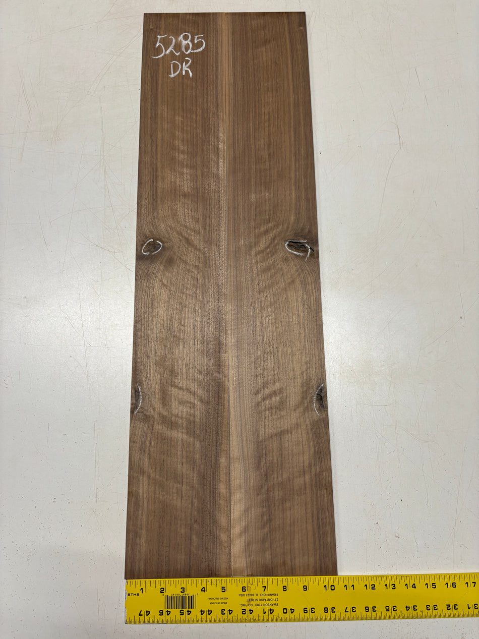 Flame Black Walnut Dreadnought Guitar Side Set  33"x5-1/4"x3/16" #5285