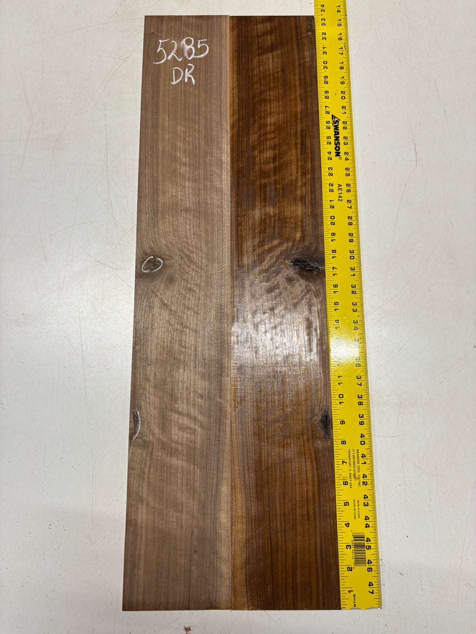 Flame Black Walnut Dreadnought Guitar Side Set  33"x5-1/4"x3/16" #5285