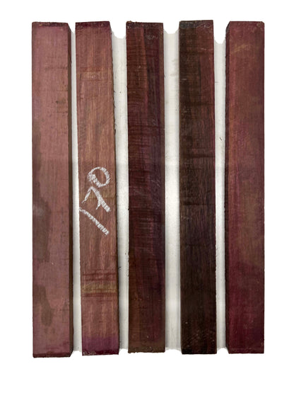 Pack Of 5, Purpleheart Thin Stock Three Dimensional Lumber Wood Blank 18&quot;x2&quot;x3/4&quot; 