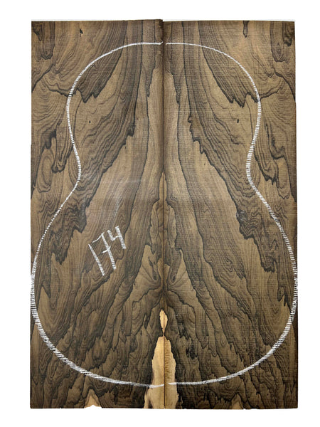 Ziricote Guitar Back Classical Luthier Tonewood 22"x7-1/2"x1/4" #174 - Exotic Wood Zone - Buy online Across USA 